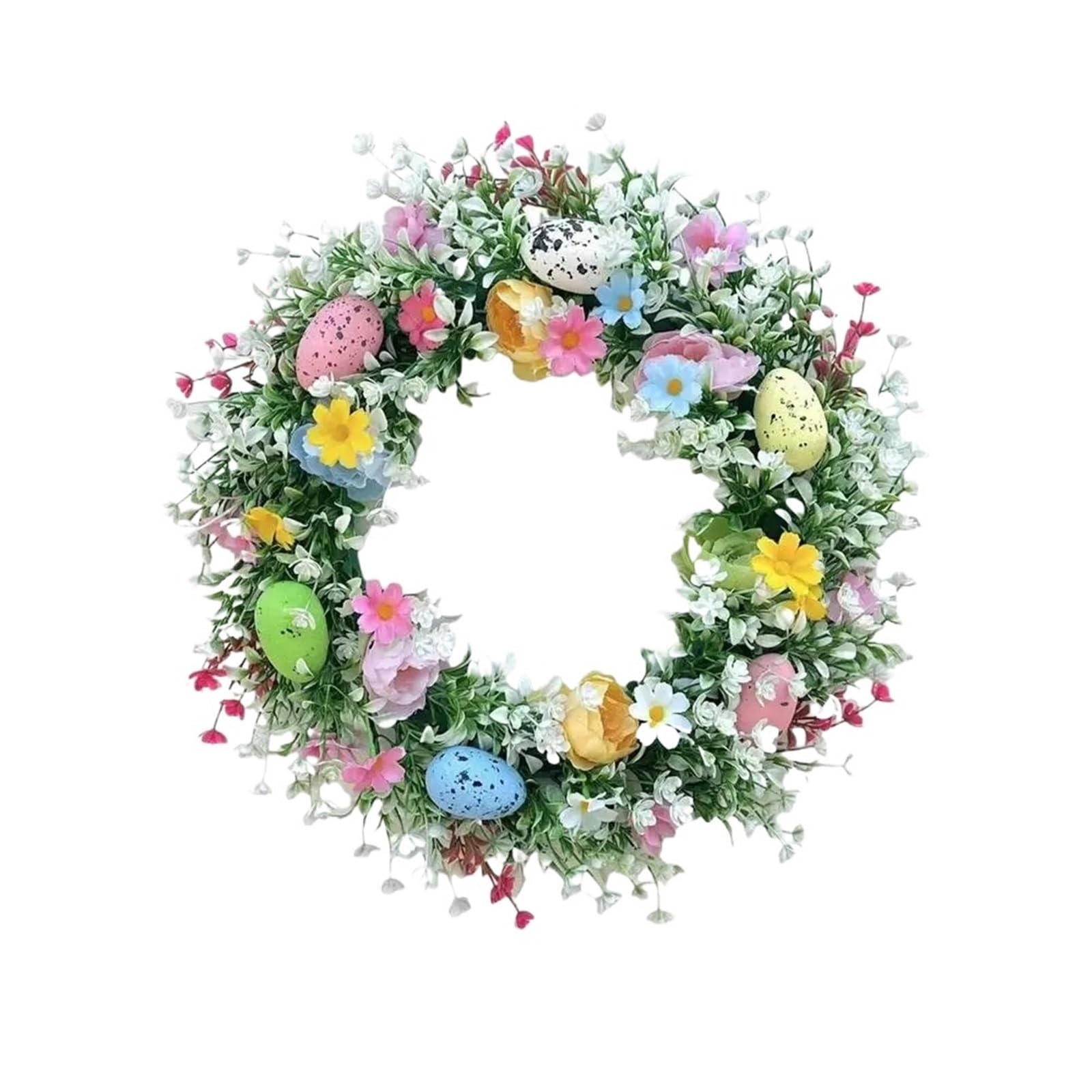 Luysgbxr Color-01 Wreaths Wreath Spring Eggs Berry Eucalyptus Leaf Easter Decorations For Festive Wall Decoration