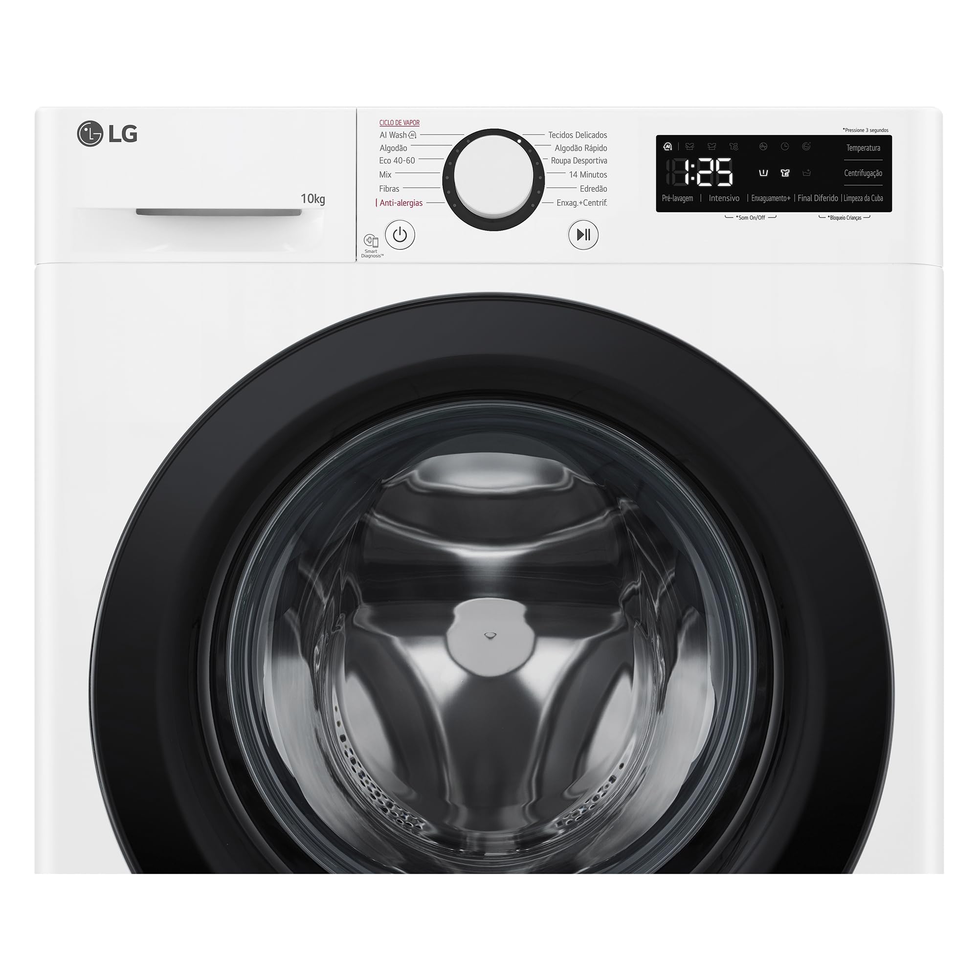 LG F4WR5010A6W - Lavadora Inteligente, 10kg, AI Direct Drive, 1400rpm, Vapor Steam, Clasificación A, Serie 500, Color Blanco