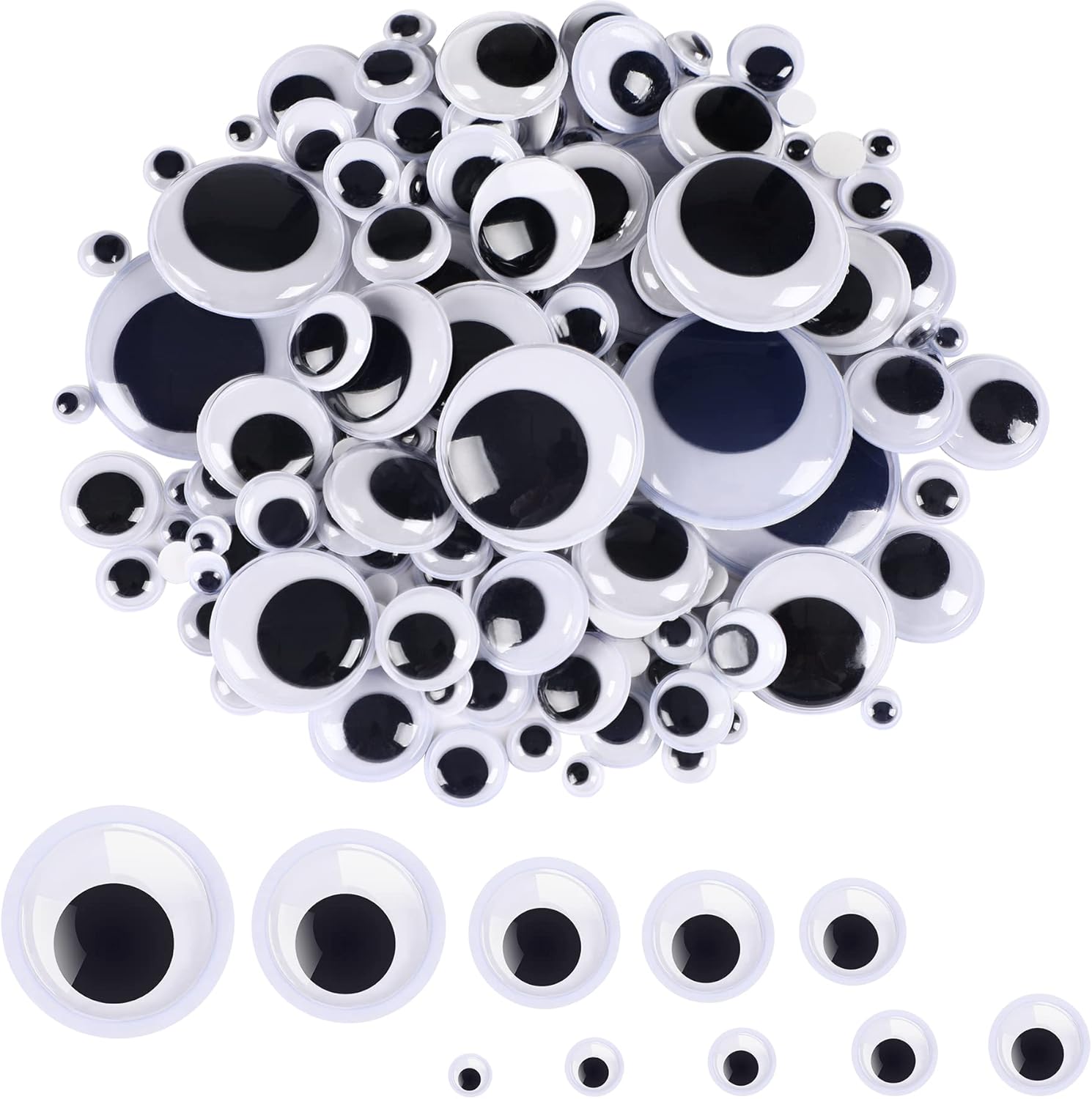 200 Pieces Wiggle Eyes, FEBSNOW Googly Eyes Self Adhesive