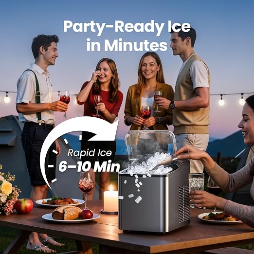 Fabricadora de hielo VIBOFROST VFI001 27 lb acero inoxidable miniatura 3