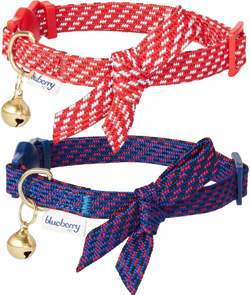 Blueberry Pet 10+ Patterns Breakaway Safety Cat Collars, Reflective Options Available
