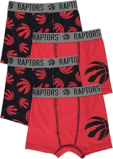 Boys Assorted Multipack NBA Toronto Raptors Officially Licensed Underwear Kids Boxers Briefs, Breathable with Soft Waistband