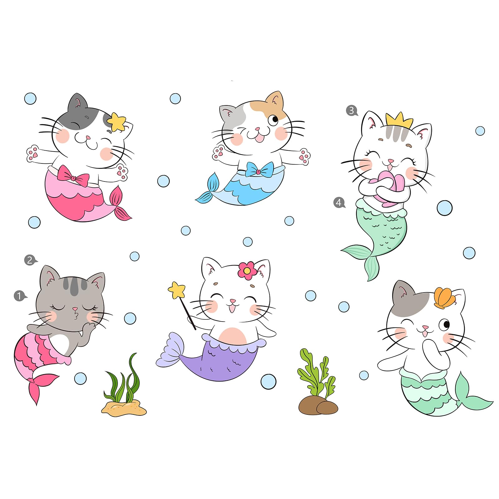 Buer Homie Cat Wall Stickers for Children Funny Cat Wallpaper Stickers, Glass Animals Vinyl