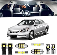 12-Pieces Accord LED Interior Light Kit for Honda Accord 2003 2004 2005 2006 2007 2008 2009 2010 2011 2012 White 6000K Interior LED Lighting Package + License Plate Lights, Install Tool