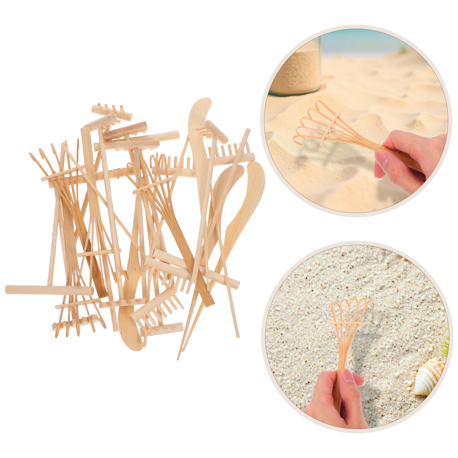 Mini Zen Garden Rastrillos de Bambú Juego Herramientas para Rastrillar Arena Accesorios para Decoración de Mesa Hogar y Oficina Kit de Meditación y Relajación