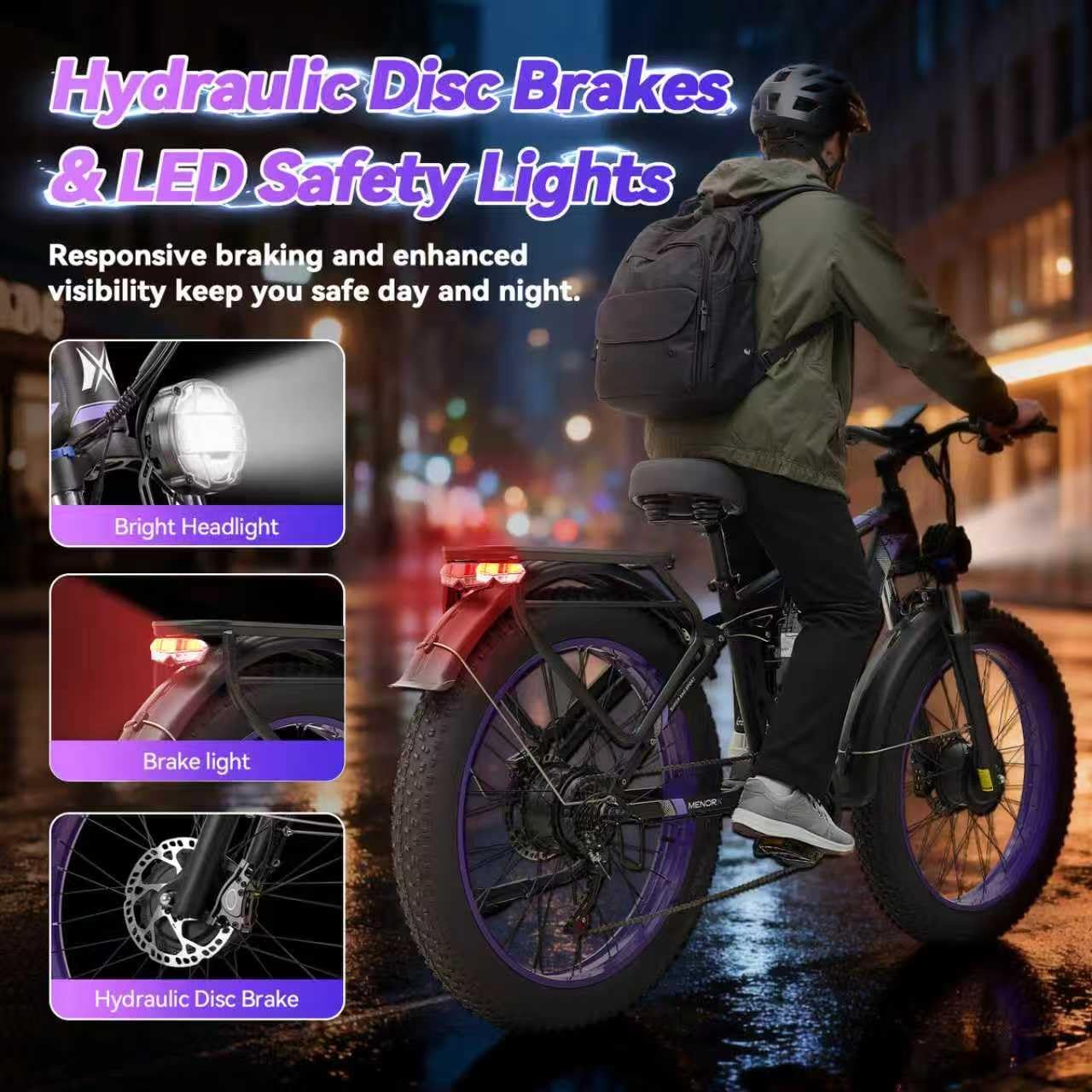 MENORX Dual Motor Electric Bike,26"x4"Fat Tire Ebike,Up to 6000W Peak,60V/25Ah Lithium Battery,Up to 46MPH &105 Miles Range E Bike, Shimano 7-Speed Transmission