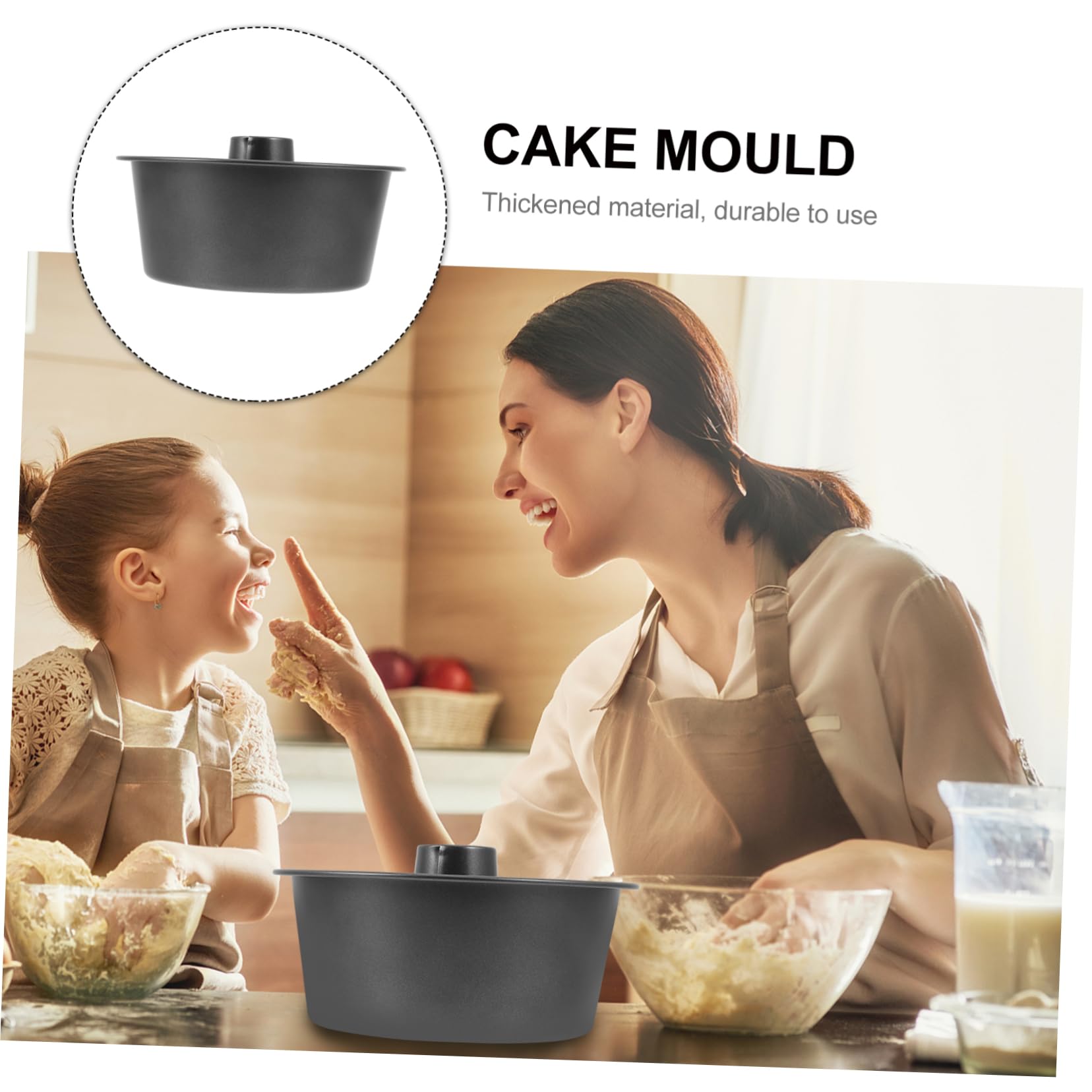 Moule à Gâteau Creux Rond en Acier au Carbone, Antiadhésif, 1 Pièce