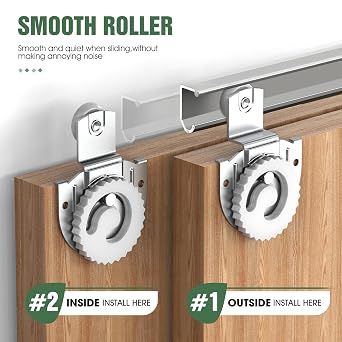 Sliding Closet Door Roller, Closet Doors Rollers Replacement, Sliding Closet Door Hardware Set for Wardrobe (Silver 4PCS)