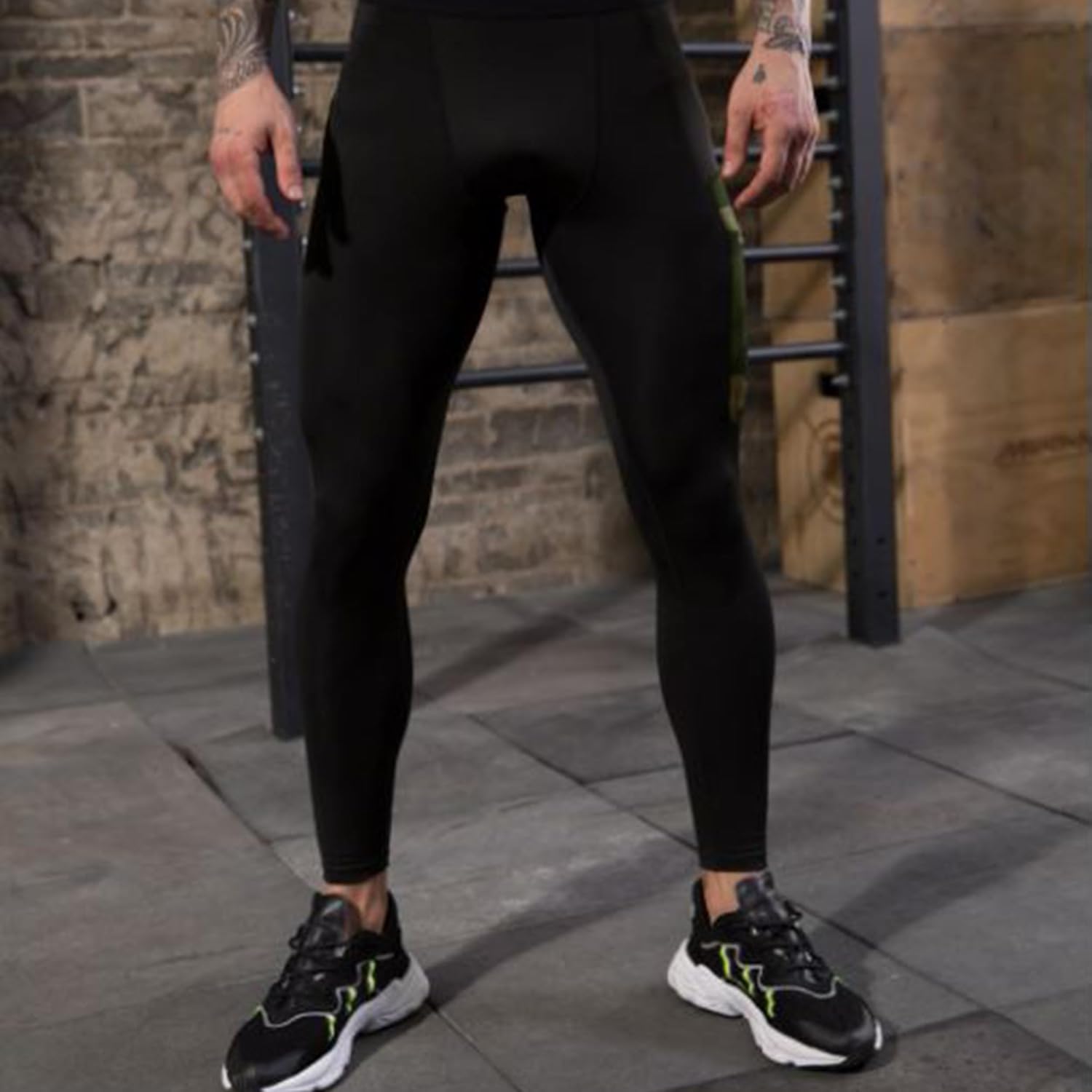 1 Pack Men's Compression Pants Cool Dry Athletic Workout Running Tights Leggings with Pocket