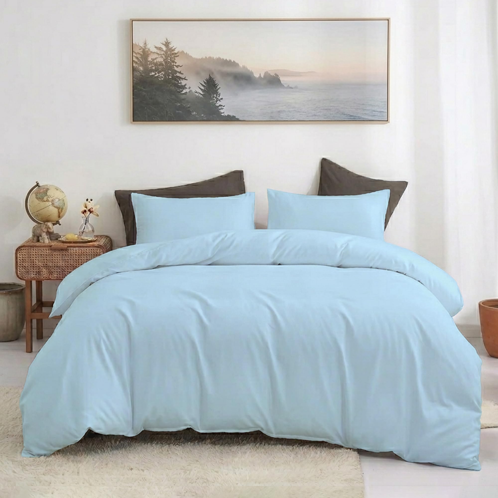 BloomBedding 2 Piece Single Duvet Set 100% Cotton Duvet Cover Single Super Soft And Hypoallergenic Duvet Single Cover Set Luxury Bedding Sets With Button Closure โ image 1