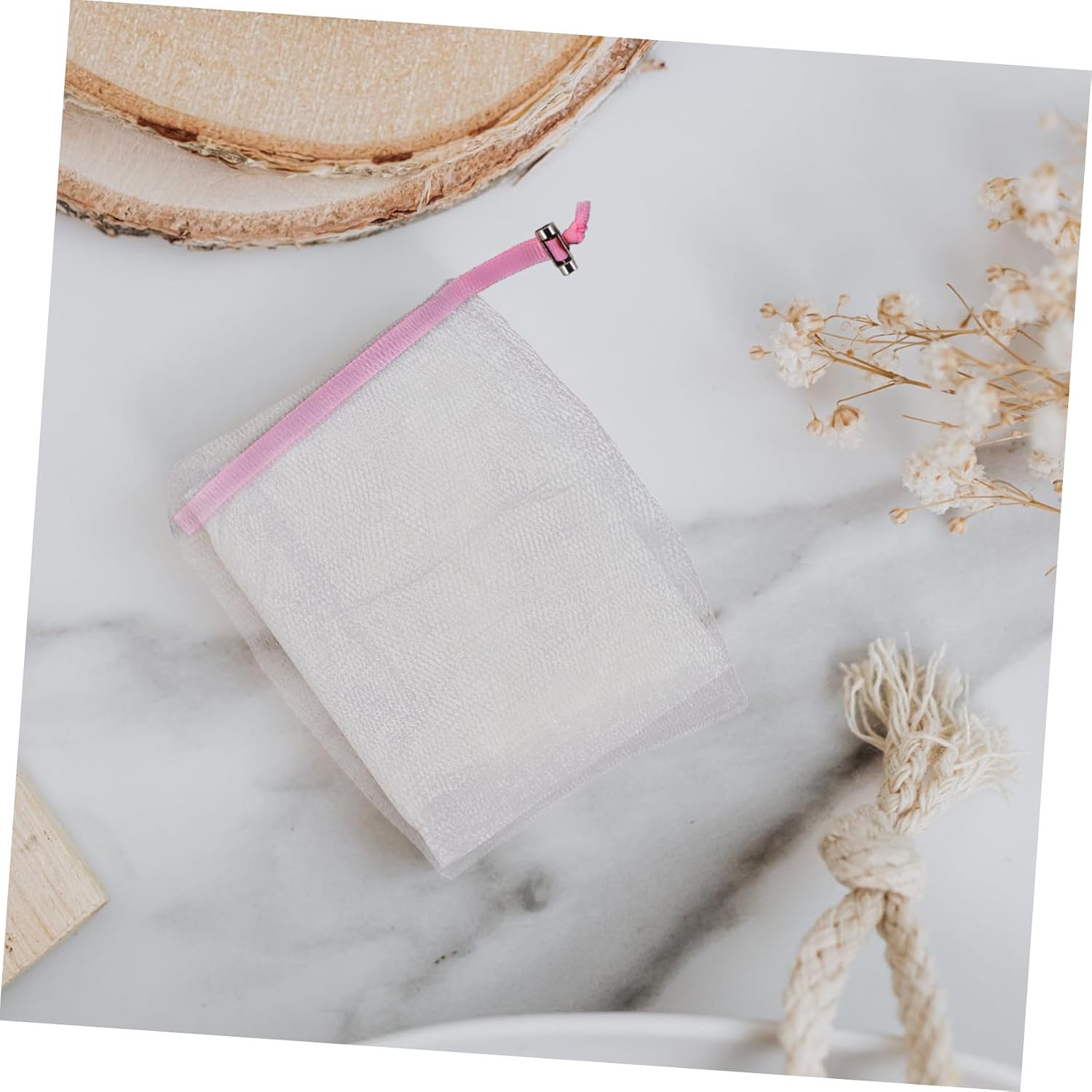 8PCS Facial Foaming Net Soap Bags with Drawstring Bubble Net Pouch for Face Cleaning Gentle Exfoliating Mesh to Prolong Soap Life for Travel and Camping