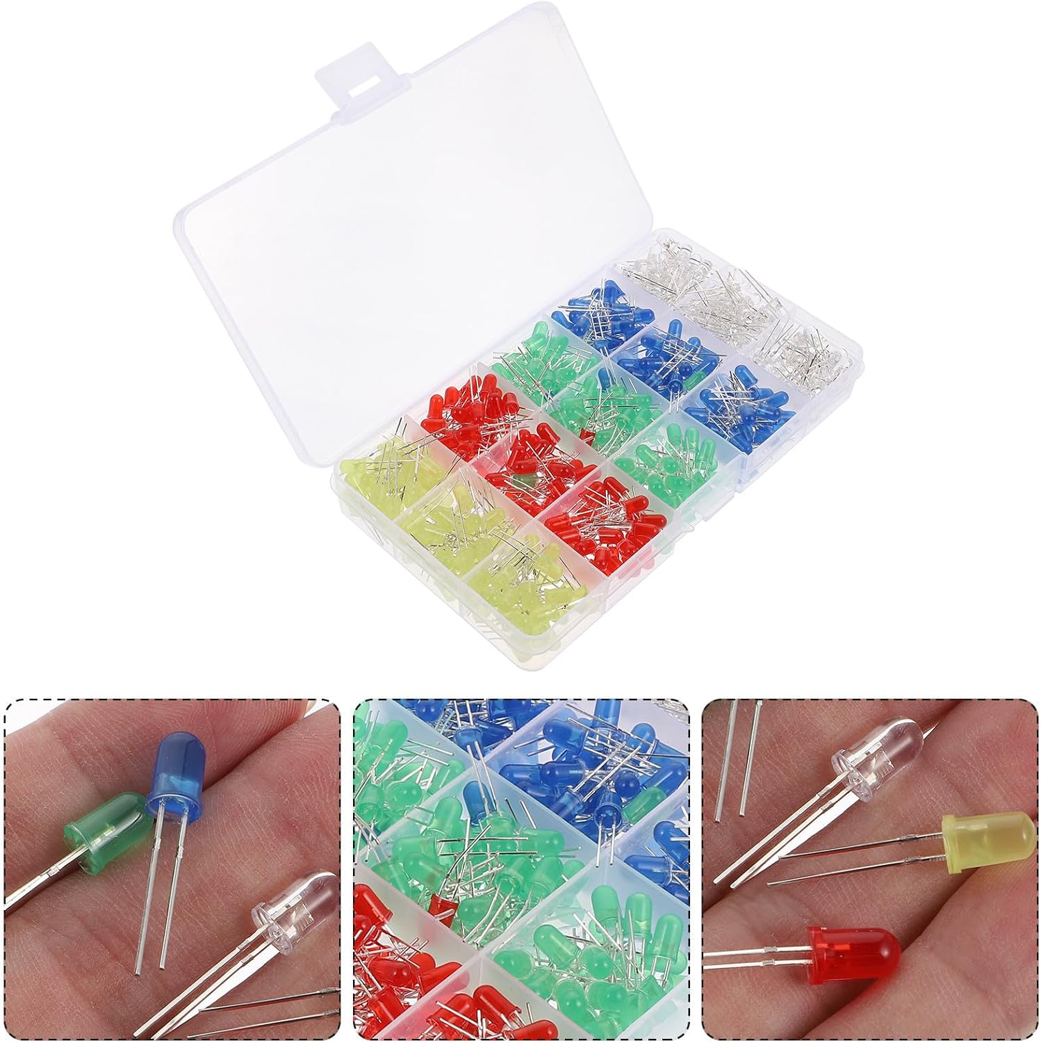 GANAZONO 500 Pcs LED Light Beads Kit with Creative LED Diodes, Simple to Use and Lightweight Plastic Lamp Accessories for Electrical Experiments and DIY Projects