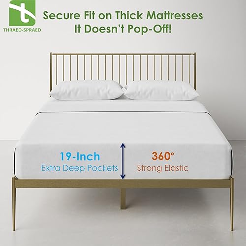 Miniatura 3 de Juego de sábanas de 4 piezas tamaño individual XL de 1000 hilos, 100% algodón egipcio, 1000 hilos transpirable, suave, tejido satén de algodón de