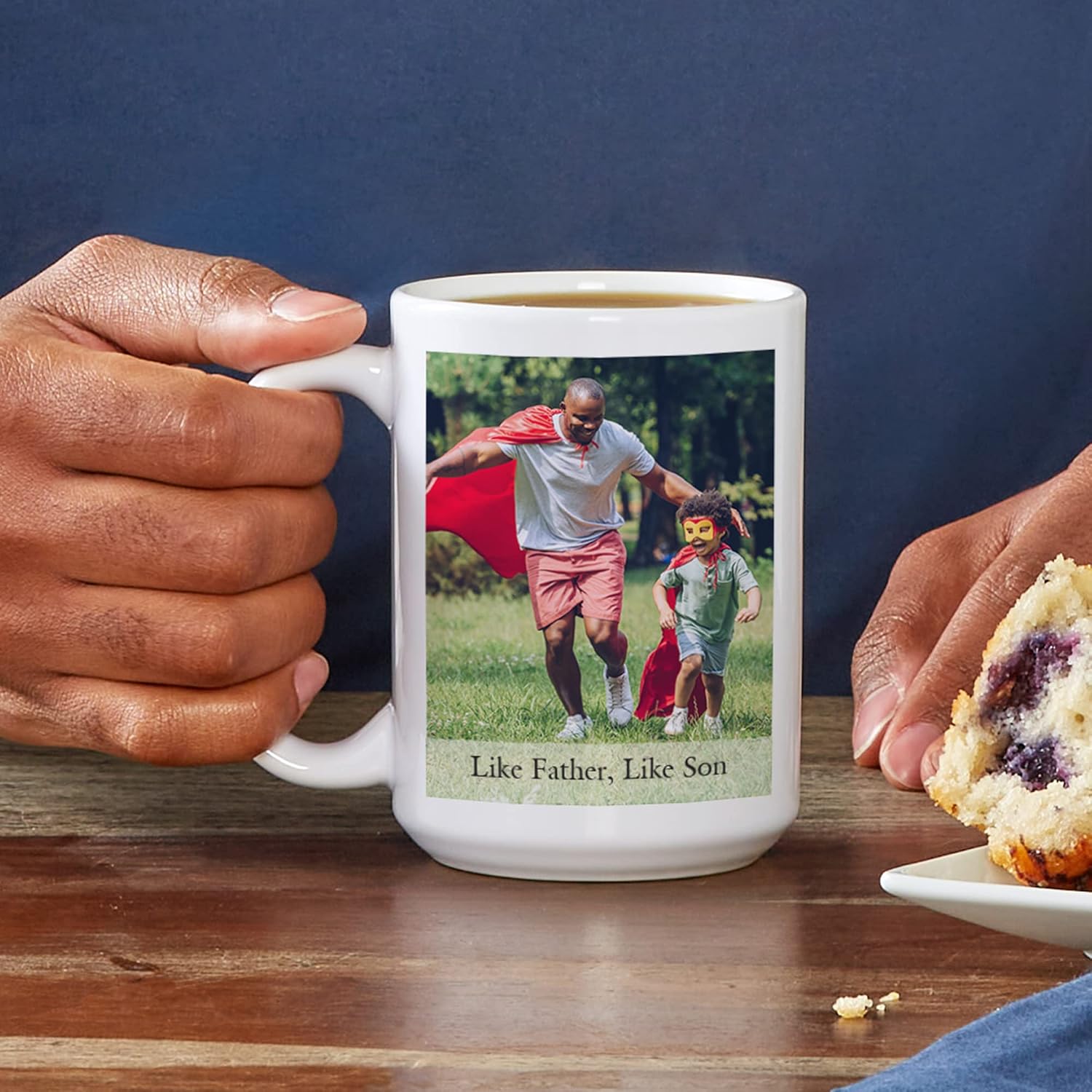 Let's Make Memories Personalized Photo Mug with Message - 11oz - Black Handle - For Him