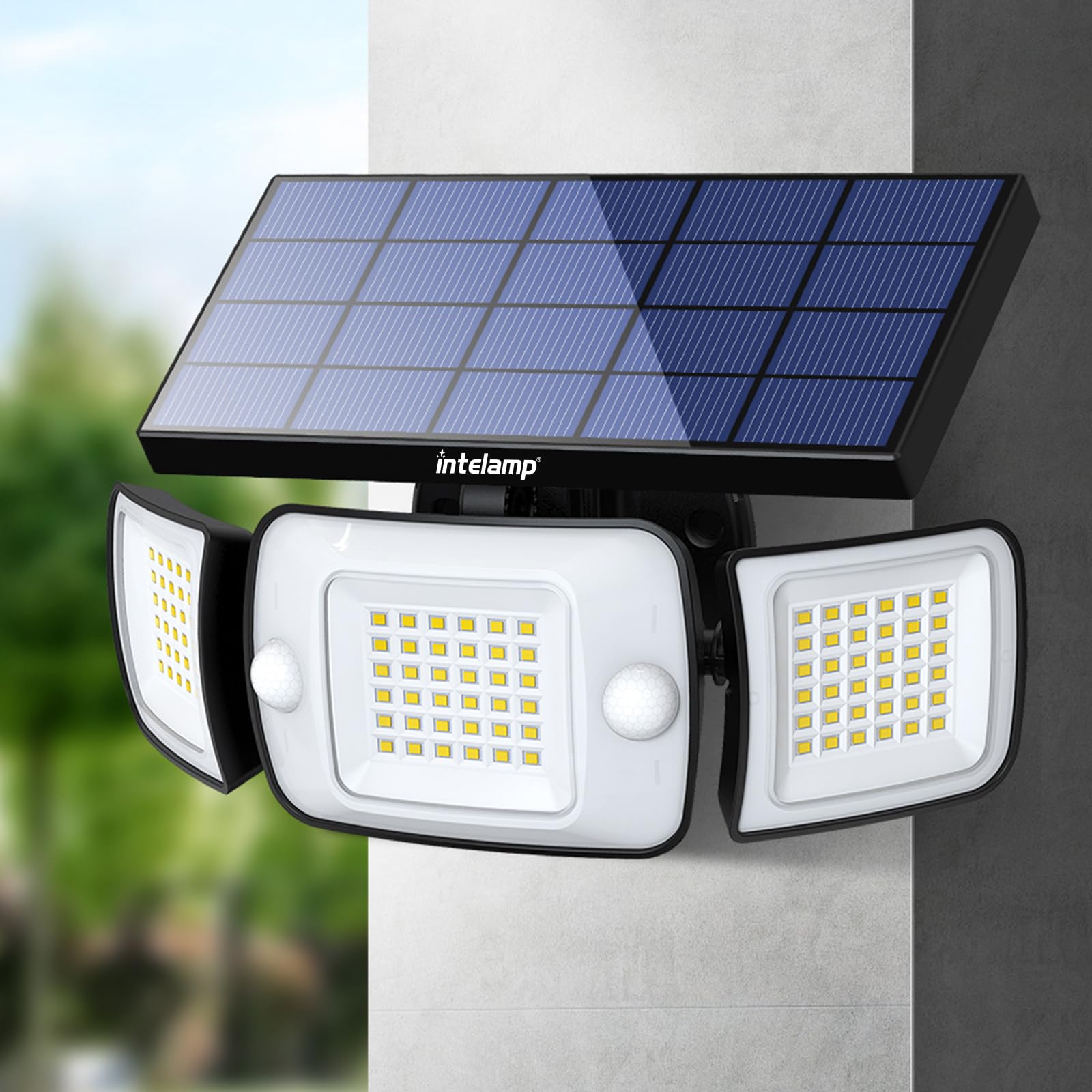 Solar Security Light Outdoor Motion Sensor 6000mAh Battery 270° 3 Modes Wall Lights Solar Flood Lights with Sensor Lights Garden for Gifts Front Door Garden Fence