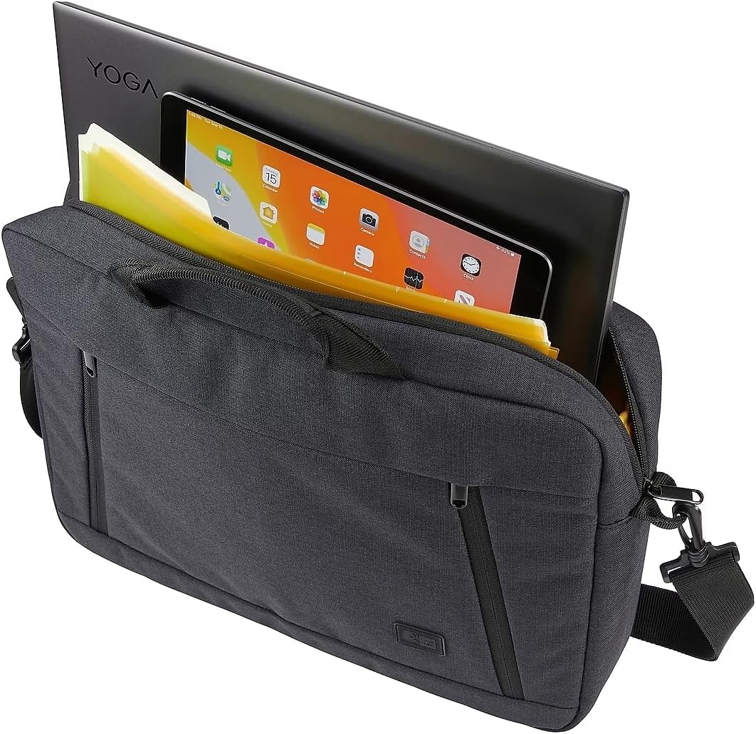 Case Logic Huxton 15.6" Laptop Attache, Fits Devices Up to 15.6", Polyester, 16.3 x 2.8 x 12.4, Black