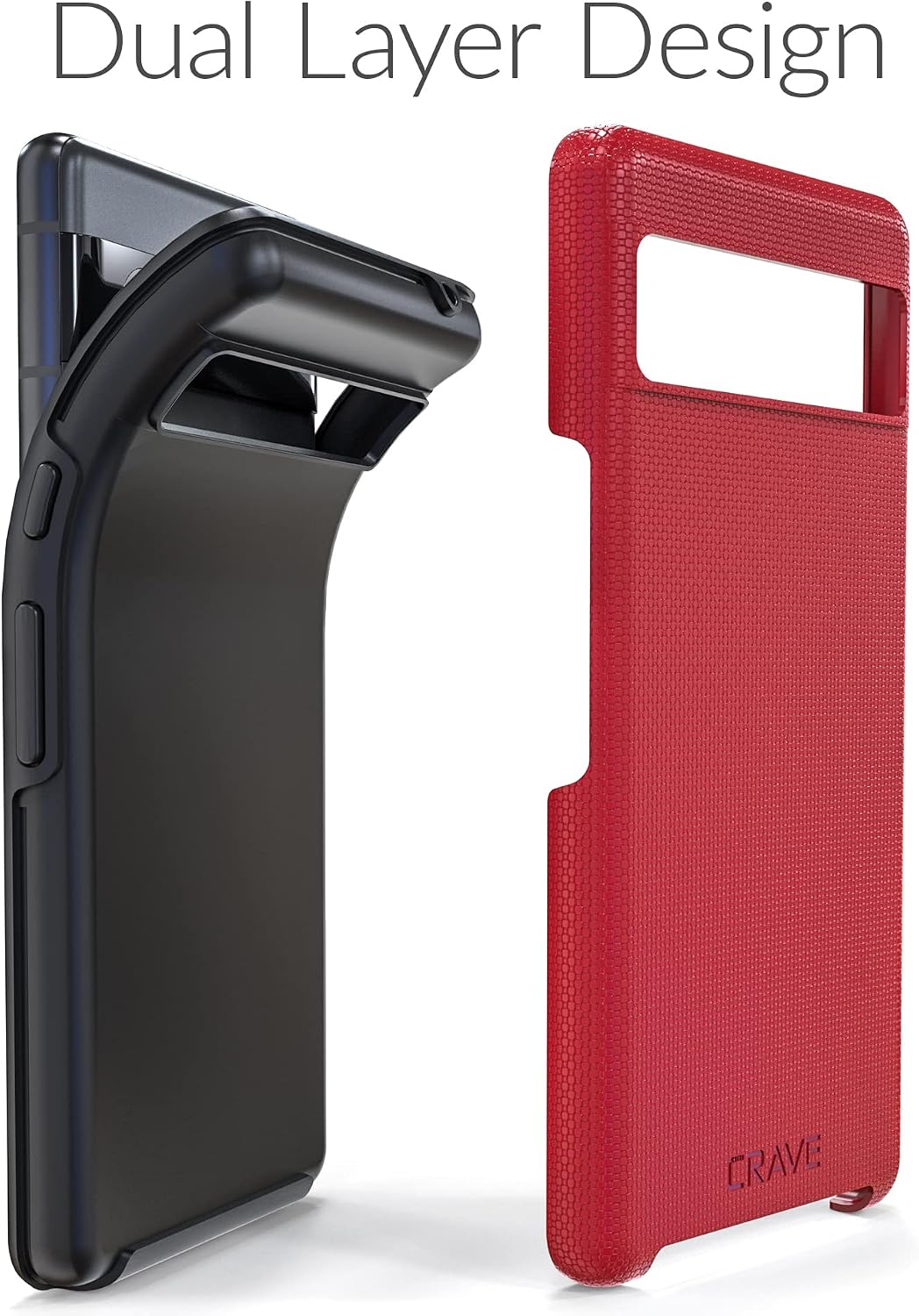 Crave Dual Guard for Google Pixel 7a Case, Shockproof Protection Dual Layer Case for Google Pixel 7a - Red