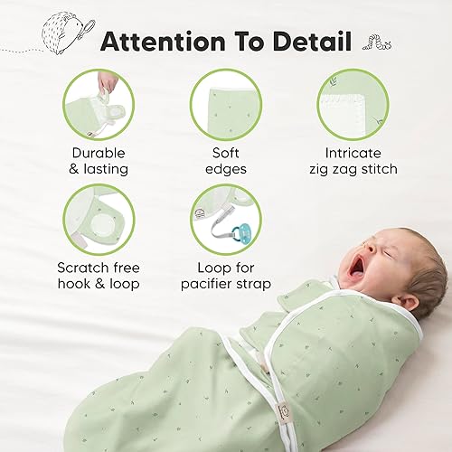 Vista 138 de Paquete de 3 mantas orgánicas para dormir para bebé, para recién nacido, envolturas ergonómicas para bebés de 0 a 3 meses, sacos para dormir, Abc