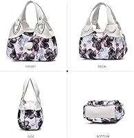 Vista 5 de NICOLE & DORIS Bolsos de moda para mujer, bolsos elegantes con asa superior para mujer, bolsos de hombro florales de cuero PU