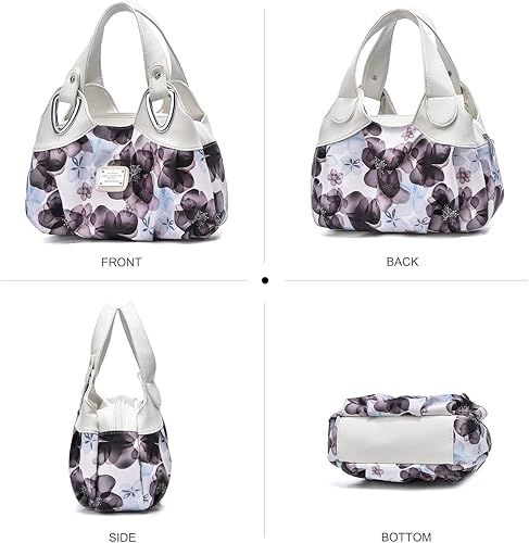 Miniatura 5 de NICOLE & DORIS Bolsos de moda para mujer, bolsos elegantes con asa superior para mujer, bolsos de hombro florales de cuero PU