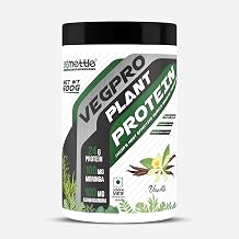 Getmymettle VegPro Vegan Plant Protein Powder | Protein 24g per scoop | Pea Protein Isolate with Digestive Enzyms | Low Carbs (600g, Vanilla)