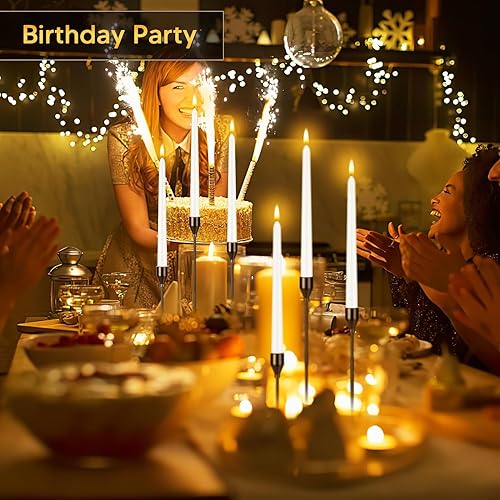 Miniatura 5 de Juego de 12 candelabros negros para velas cónicas, portavelas decorativos a granel, portavelas cónicos para centro de mesa, boda, comedor, fiesta,