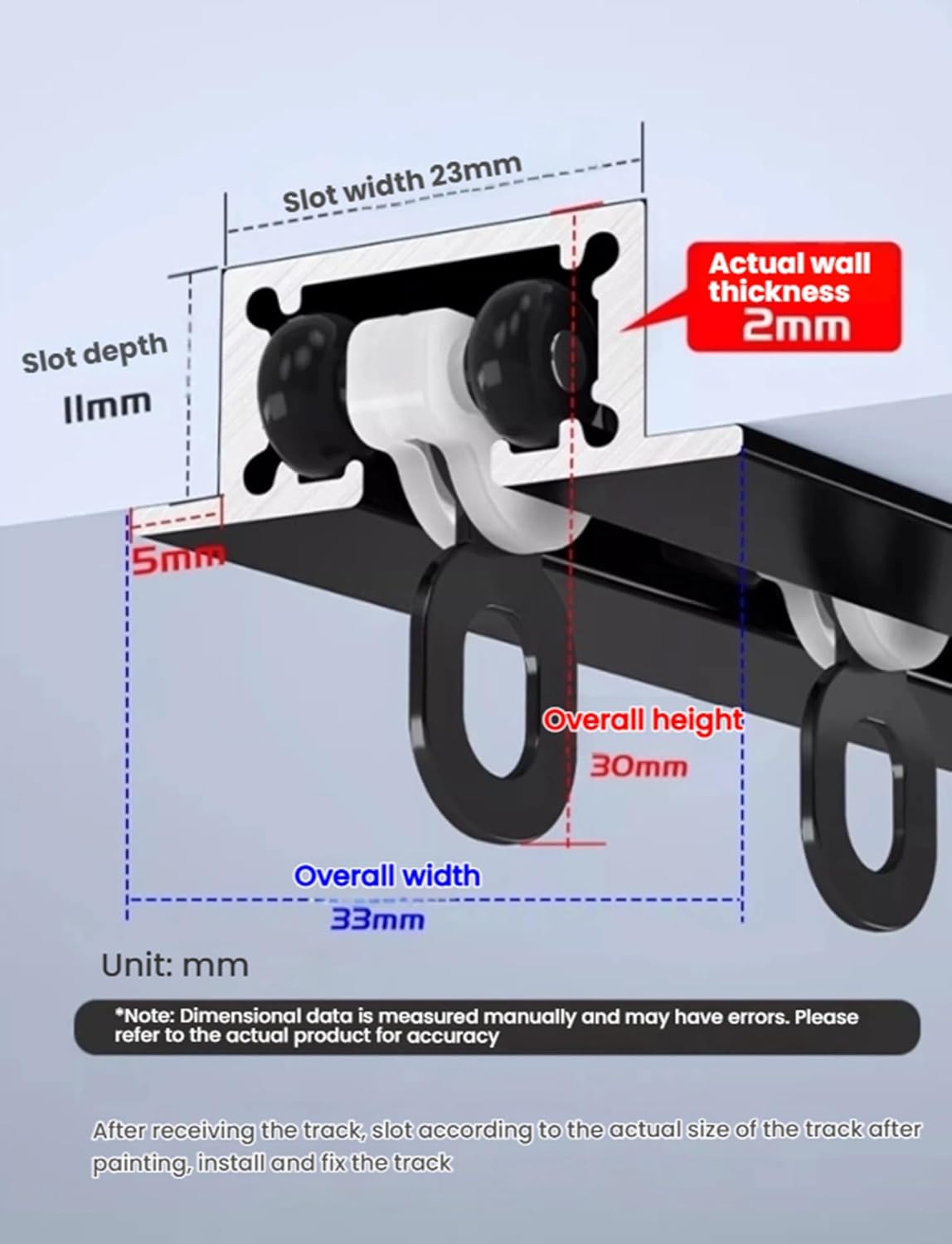 Heavy Duty Recessed Ceiling Curtain Track, Invisible Ceiling Mount Rail Set for Room Divider, Privacy Curtain Rod (Milk, 110cm/3.6ft) - Perfect for Home Decor