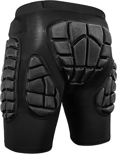 SOURRI Pantalones cortos acolchados con protección 3D para snowboard, patinaje y esquí, protección para cadera, glúteos y coxis