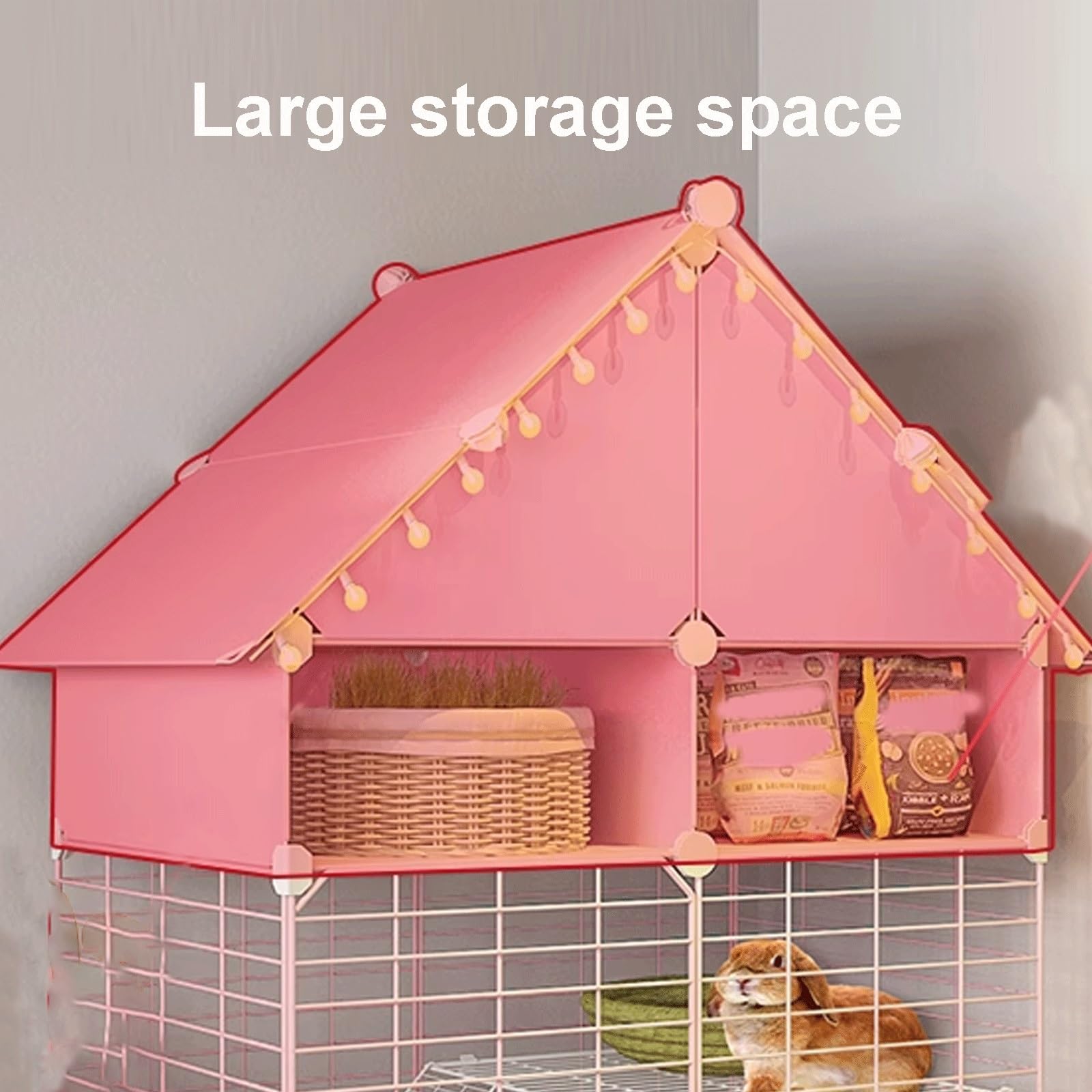 うさぎケージ　ウサギケージ　小動物　ペット用品　ピンク Amazon.co.jp: FawZia ウサギ ケージ 鉄製 ピンク、白 家の形を