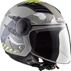 Cascos Estilo Cafe Racer LS2 Airflow Camo Casco de Moto, Unisex Adulto