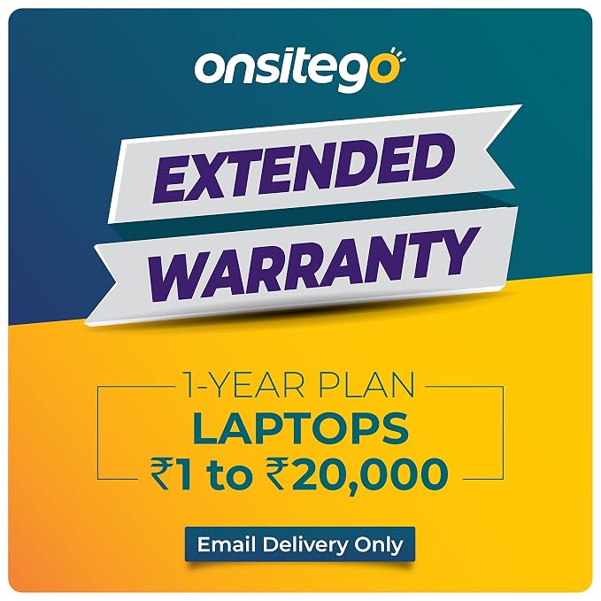 Onsitego 1 Year Extended Warranty for Laptops from Rs. 1 to Rs. 20000 for B2B (Email Delivery in 2 Hours)