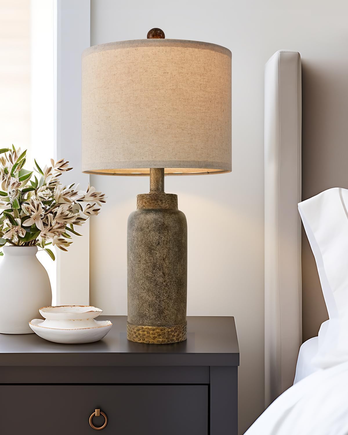 G-SAFAVA Table Lamp for Bedroom Living Room 20.25" Farmhouse Rustic ...