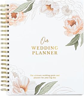 Nook Theory Comprehensive Wedding Planner Book and Organizer – Linen Keepsake & Countdown Binder, Perfect Engagement Gift for Couples and Brides (Blossom)