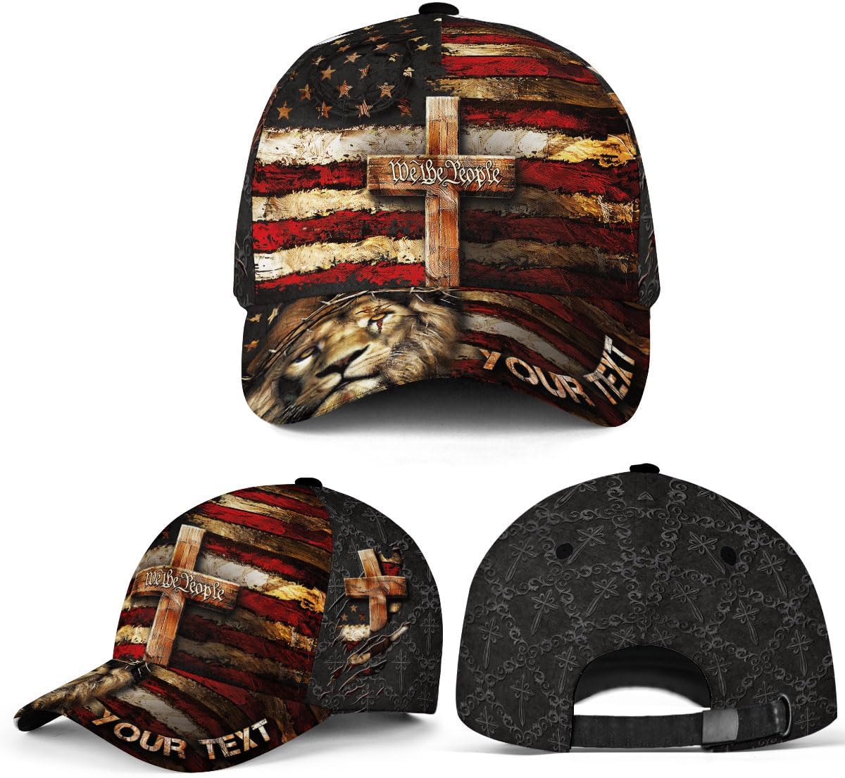 Custom Christian Hats for Men Women, Customized Cross Hats, Christian Gifts for Men, Jesus Hat, 3 Nails Cross Hat