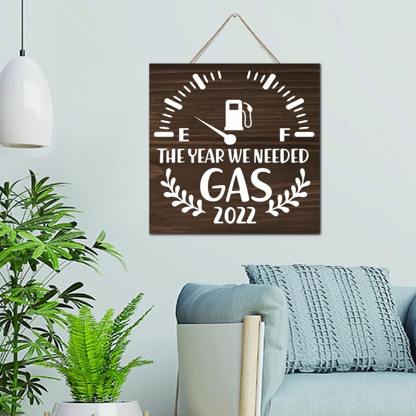 Plaque en bois Gas Prices 2022 décoration murale vintage pour bureau