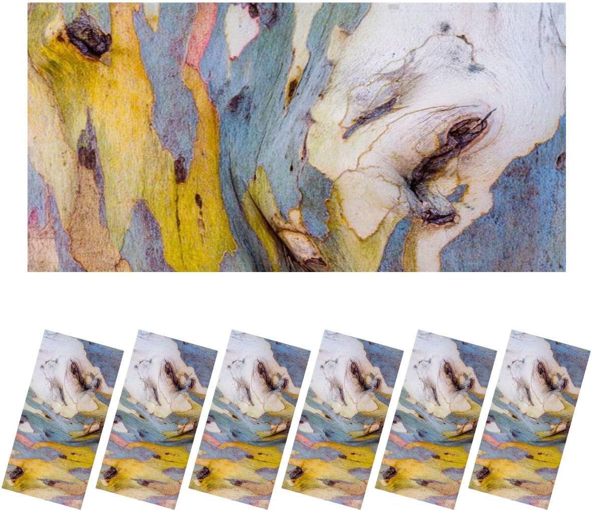 Fluorescent Light Covers for Ceiling Lights Eucalyptus Tree bark Texture Colourful Natural Abstract Easy to Install Magnetic Light Filter for Classroom Office Hospitals School Home Decor