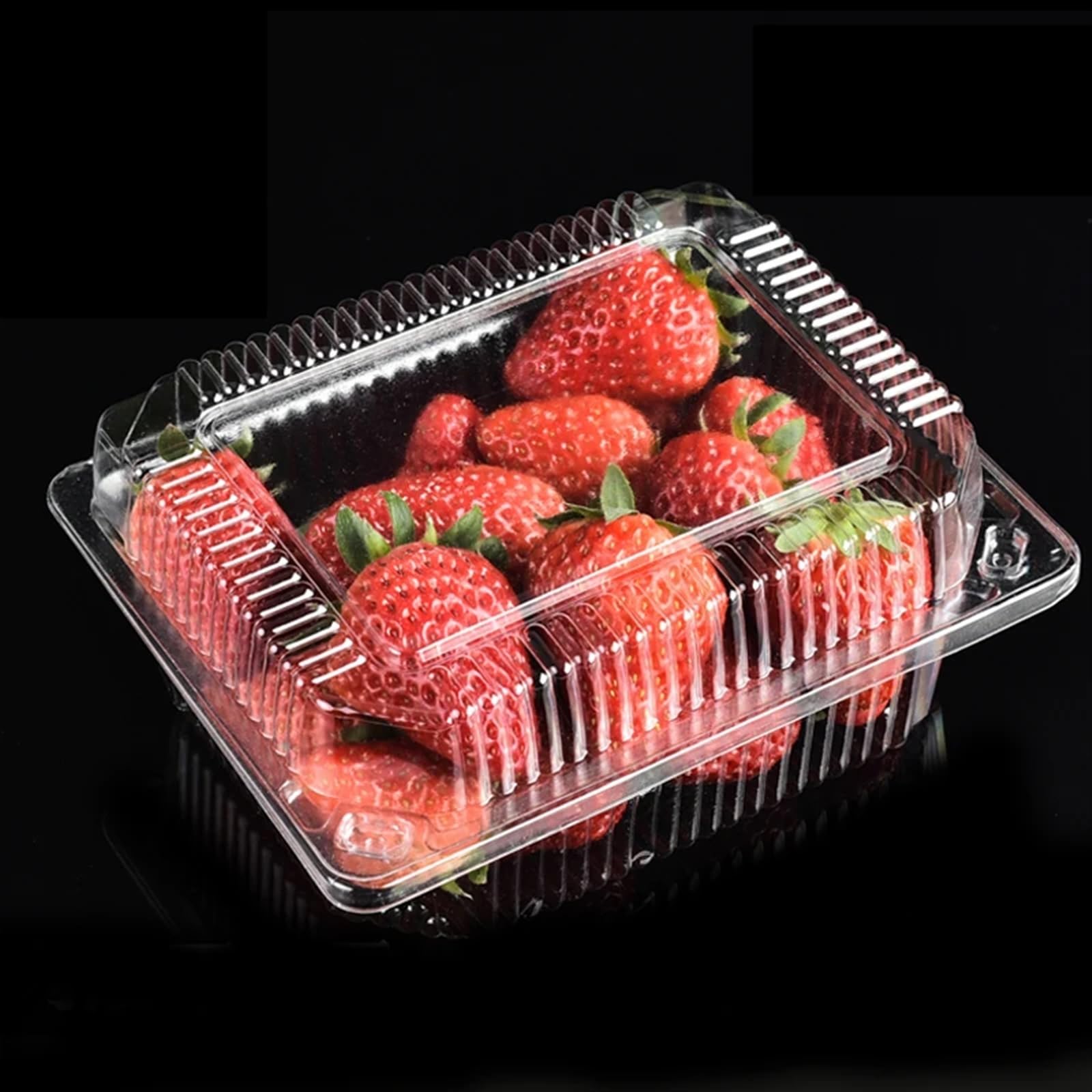 100 sztuk jednorazowe pudełka do pakowania przezroczyste plastikowe pojemniki pudełka na owoce wypieki na wynos ciasta przekąski pudełka do pakowania żywności (Color : 750g, Size : 100pcs)