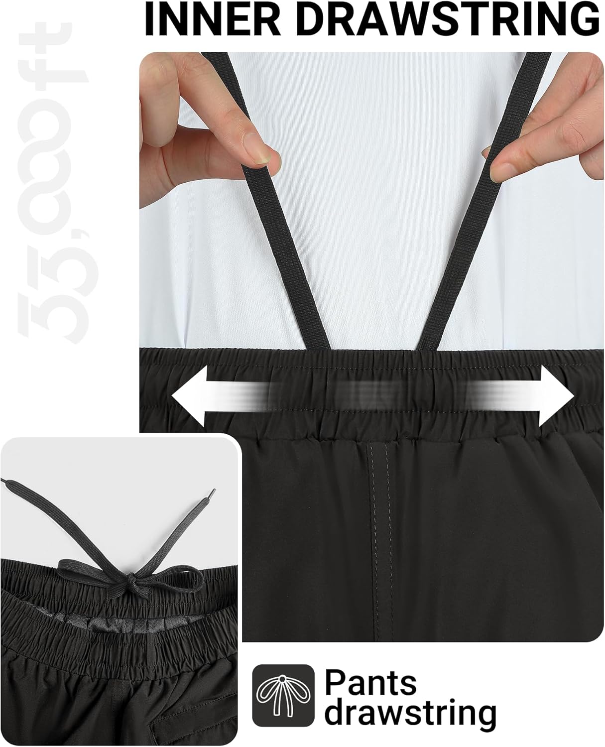 33,000ft Women's Rain Pants Lightweight Breathable Waterproof Pants Windproof Overall Pant for Hiking, cyclin, Golf, Outdoor - Image 5