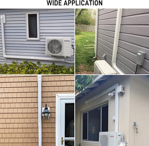 Miniatura 8 de DWALE Kit de cubierta decorativa de PVC de 4 pulgadas y 17 pies, mini cubierta de línea dividida, para aire acondicionado mini split sin conductos y