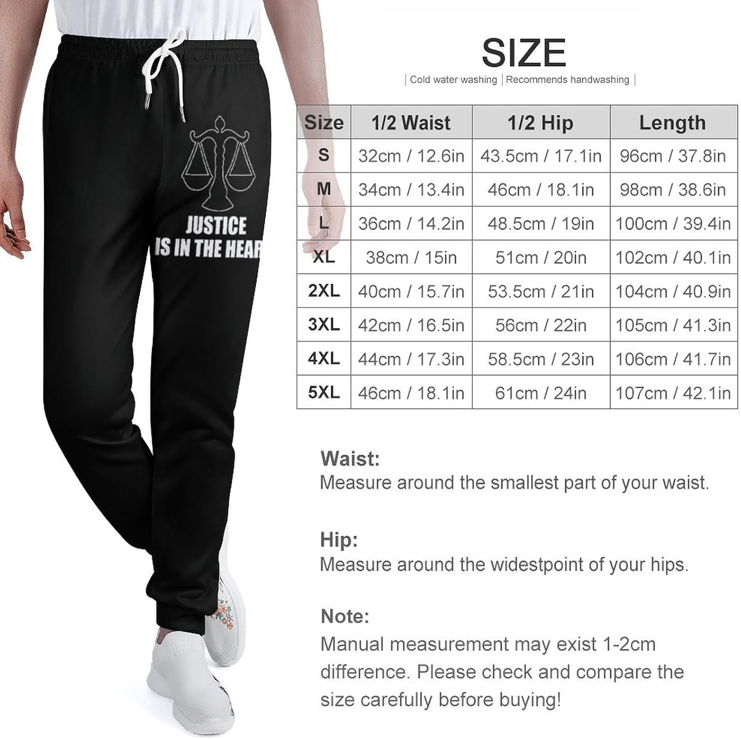 Justice is in The Heart Men's Sweatpants Novelty Jogging Pants Sports Running Bottoms Trousers Women