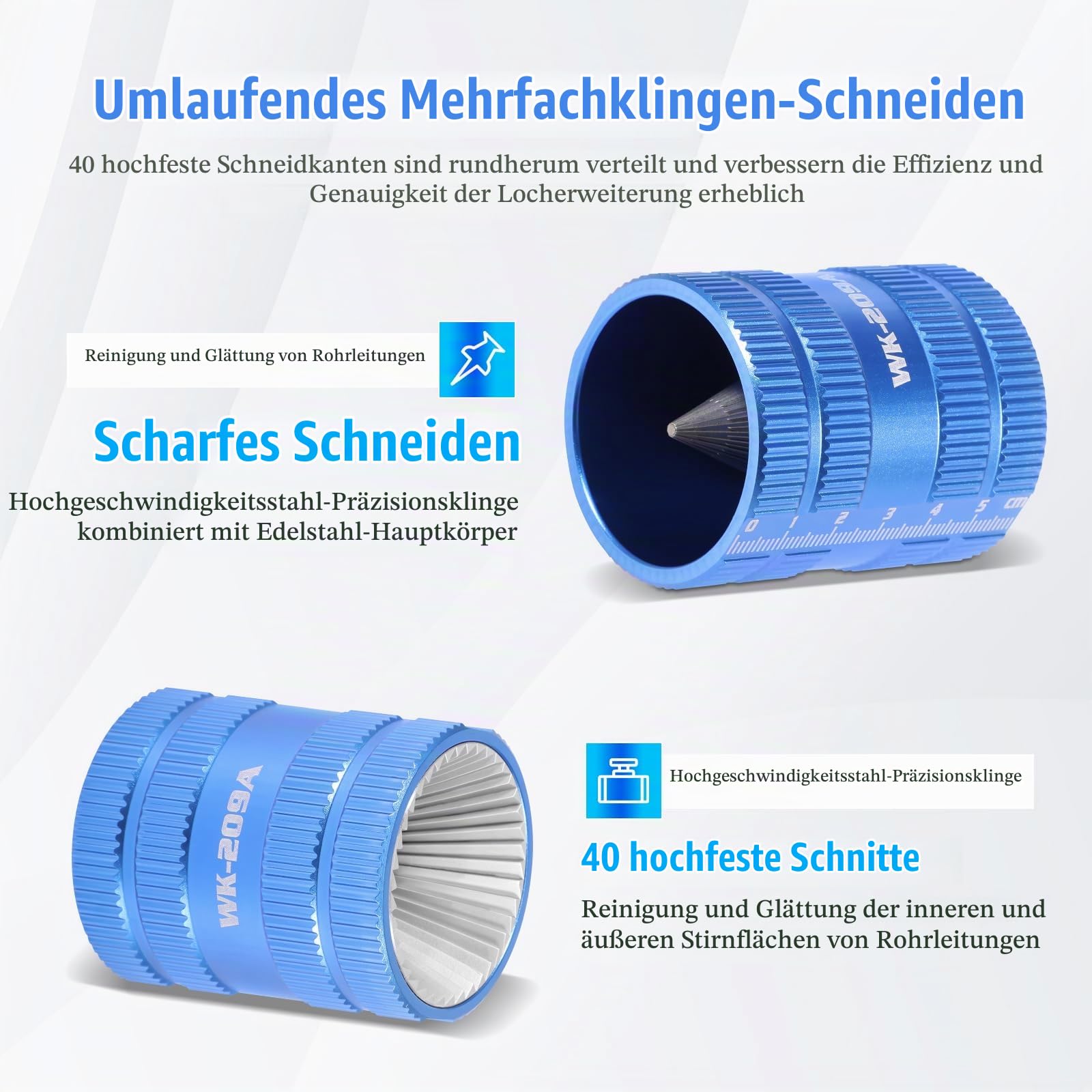 Rohrentgrater Innen & Außen (6-42mm) | HSS Klingen & Edelstahl Rohrfräser