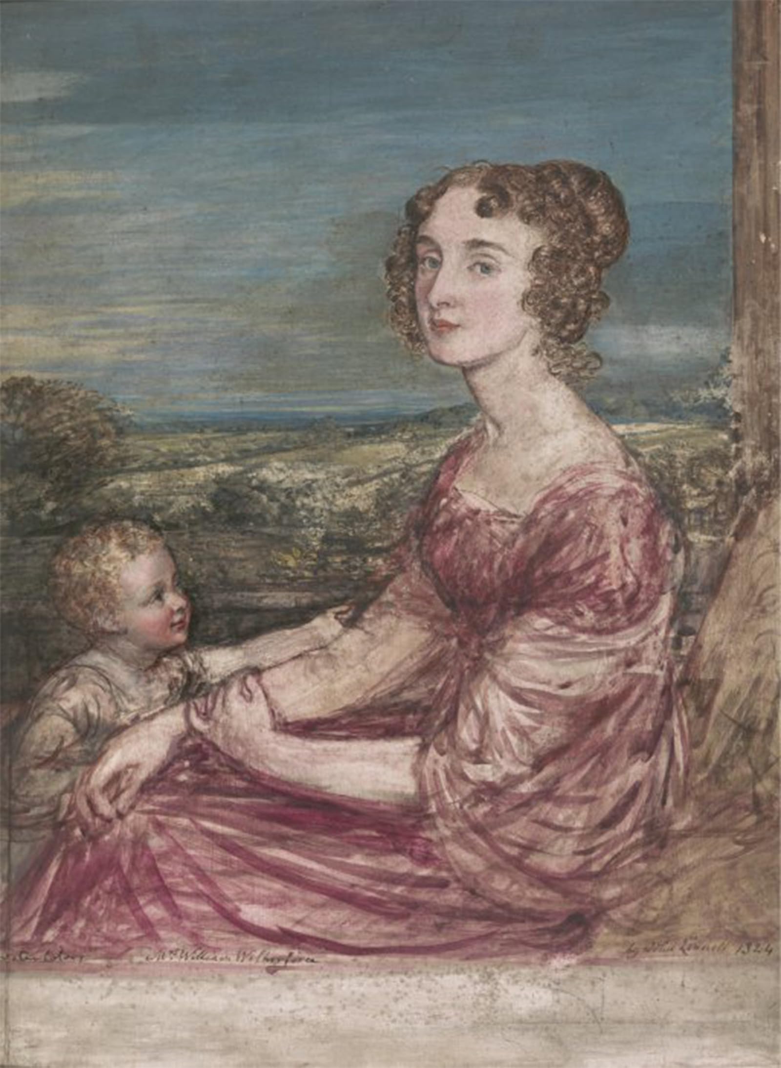 SERENDIPITP Retro Picture Poster Wall Art Pictures Painting Mrs William Wilberforce and Child by Linnell Wall Art Canvas Print for Wall Decor 60x90cm