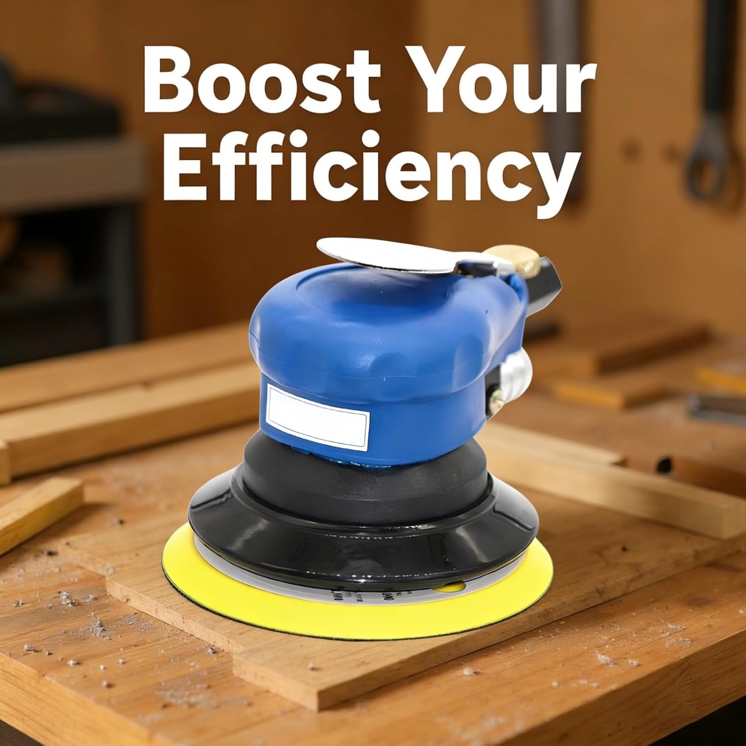 Generic 5 In / 125 Mm Palm Sander, Nt-301 Industrial Grade Pneumatic Orbital Sander For Car Body Work, Air Polisher