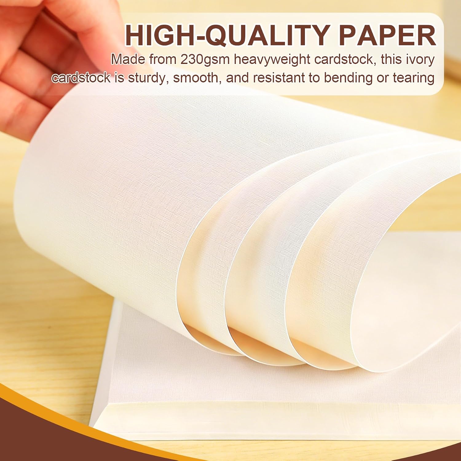 30 Sheets Ivory Linen Paper 8.5'' x 11'', 230gsm/80lb Cream Luxury Resume Paper Textured Card Stock for Printing, Resume, Invitations, Resume, DIY Card Making (Cream)