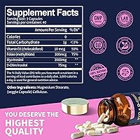 Vista 4 de Totaria Suplemento de inositol para mujeres con vitamina D3, folato, proporción 40:1 mio-inositol y complejo D-quiro inositol, cápsulas de inositol