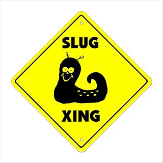 Slug Crossing Sign Zone Xing | Indoor/Outdoor | 12" Tall Garden Snail Bugs