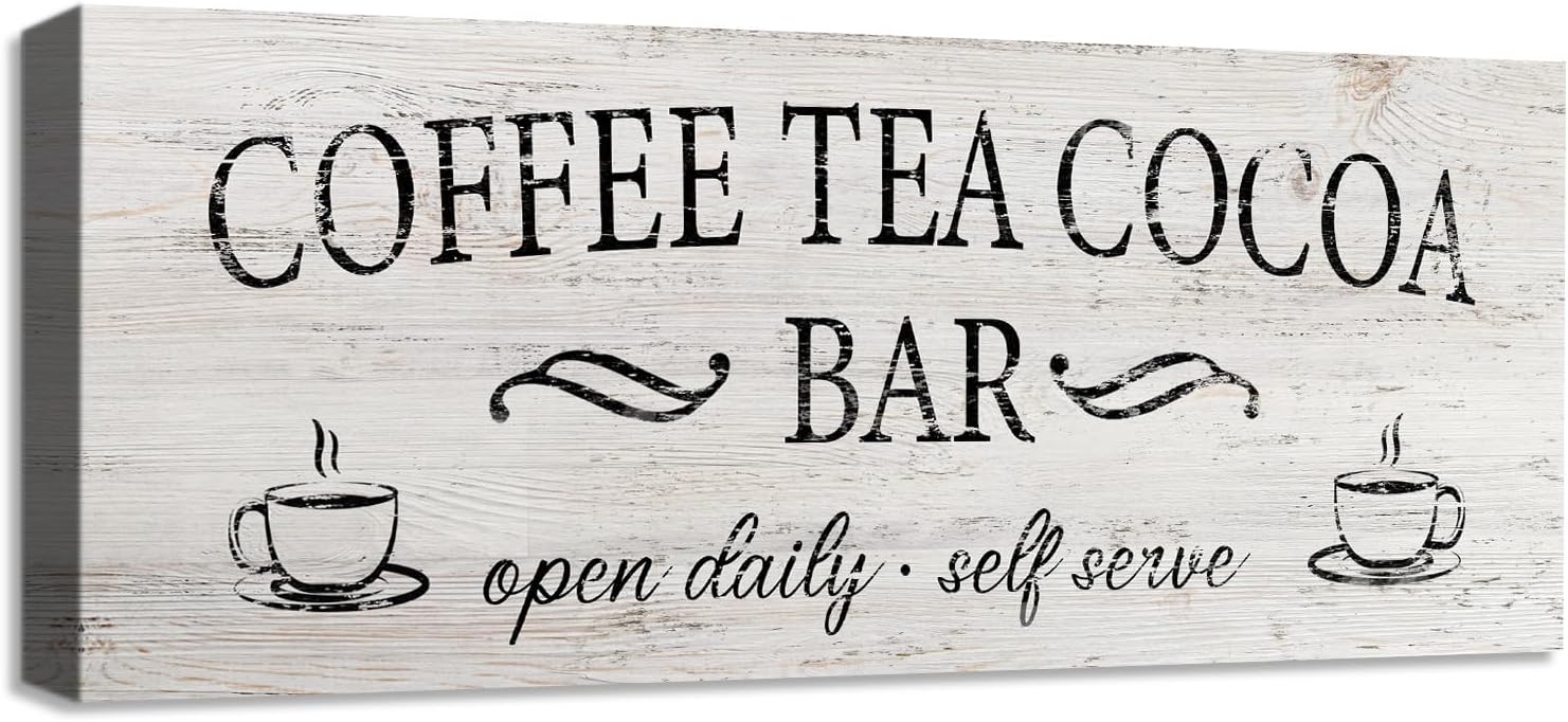 SOOTHAN Coffee Tea Cocoa Bar Sign Decor Farmhouse Coffee