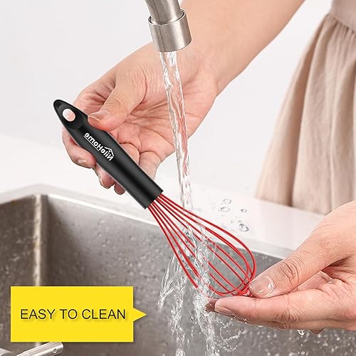 Miniatura 45 de NileHome Juego de batidor de acero inoxidable de 8 pulgadas, 10 pulgadas, 12 pulgadas, batidor de globos de cocina, batidor de alambre para cocina