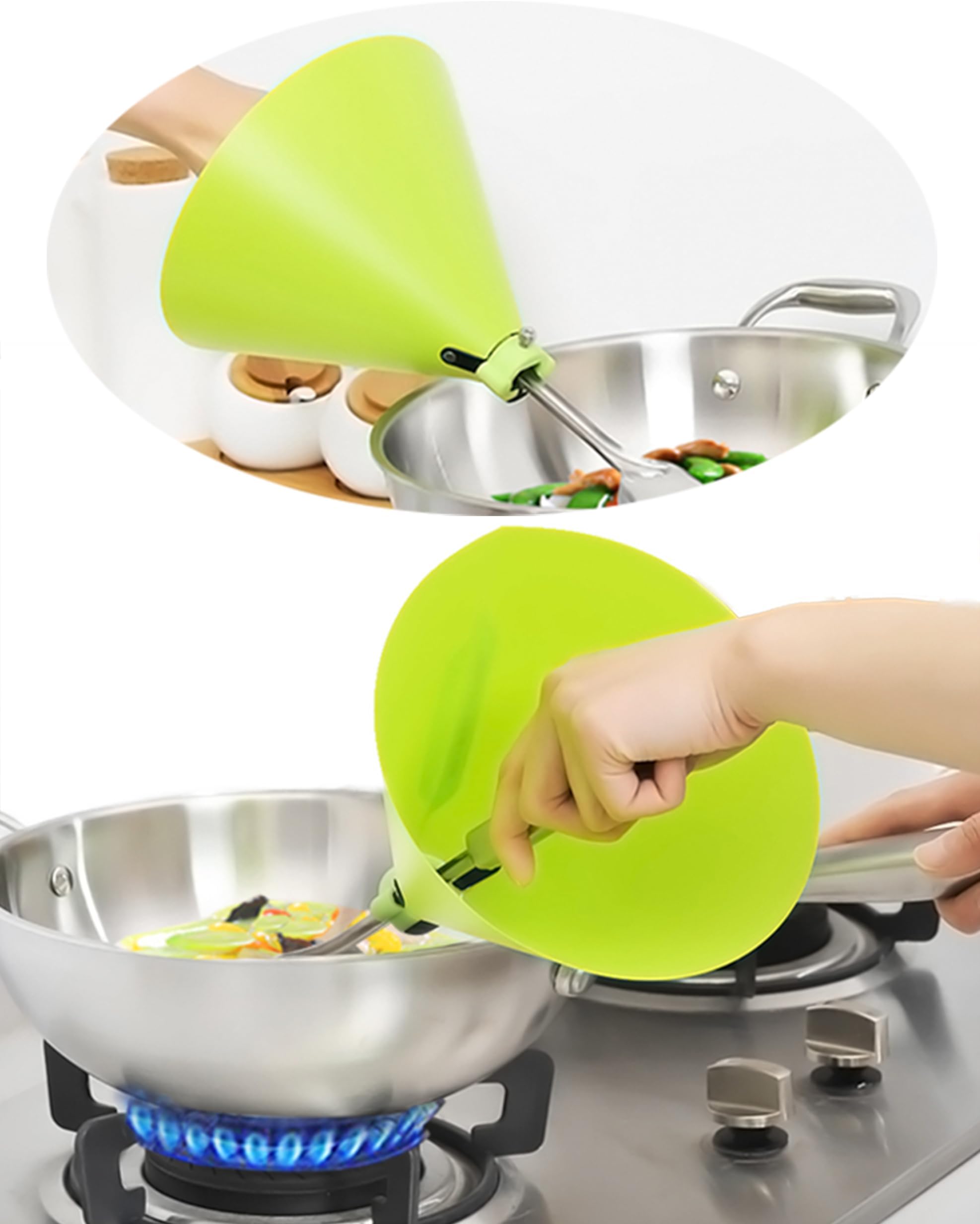 Kitchen Cooking Tools Hand Guard Protection for Oil Splash Stir-fry, Anti Oil Splash, Anti Burn, Anti Scald Shield, Protective Cover Cooking Guard, for Metal Spatula (GREEN)