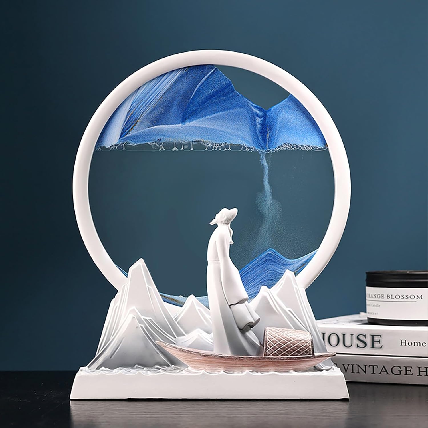 TaLcuS Moving Sand Art Picture Liquid Motion,3D Hourglass Deep Sea Sandscape Liquid Motion Display Painting Relaxing Desktop Home Office Work Decor Art Toys (Color : A1)